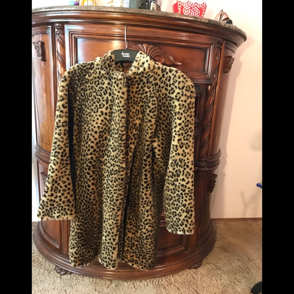 Dennie Basso Faux Fur Coat Leopard Print.Extra Shipping Chg included In Price. - Picture 5 of 15